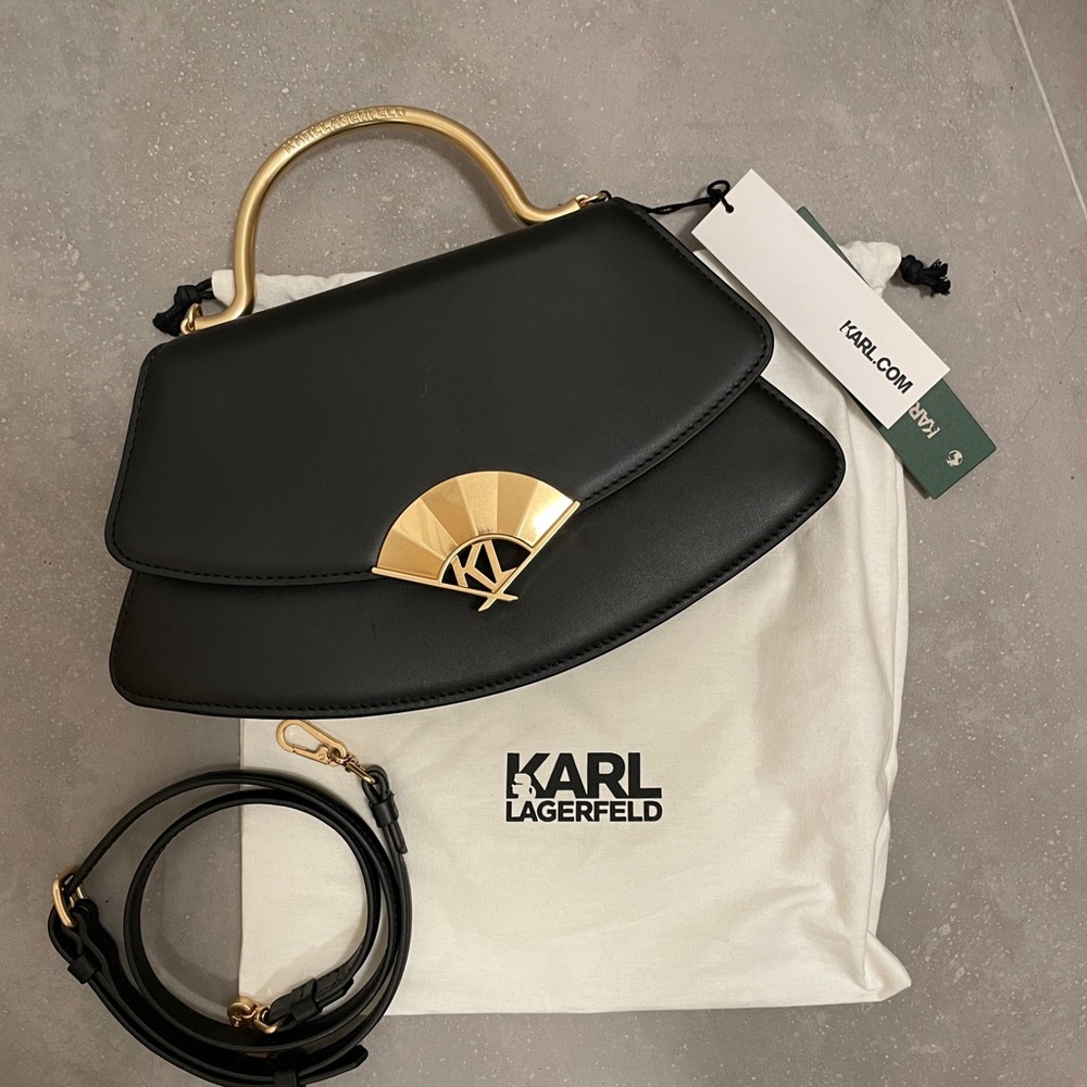 Karl Lagerfeld K/ARCHIVE FAN leather crossbody bag